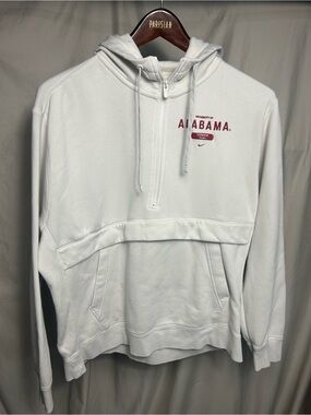 White Nike Alabama Crimson Tide half-zip anorak pullover hoodie Sz L